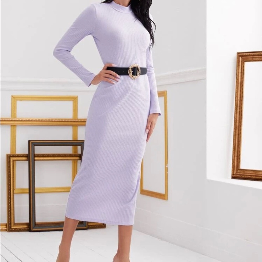 Gorgeous bodycon lavender tunic dress